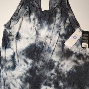 Glyder Black and White Tie-Dye Tank Top